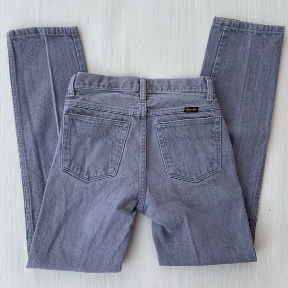 Wrangler | Vintage 80s 90s High Rise Light Gray Straight Tapered Jeans - Picture 2 of 9